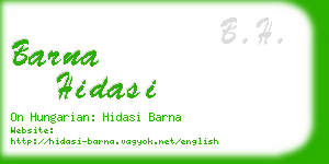 barna hidasi business card